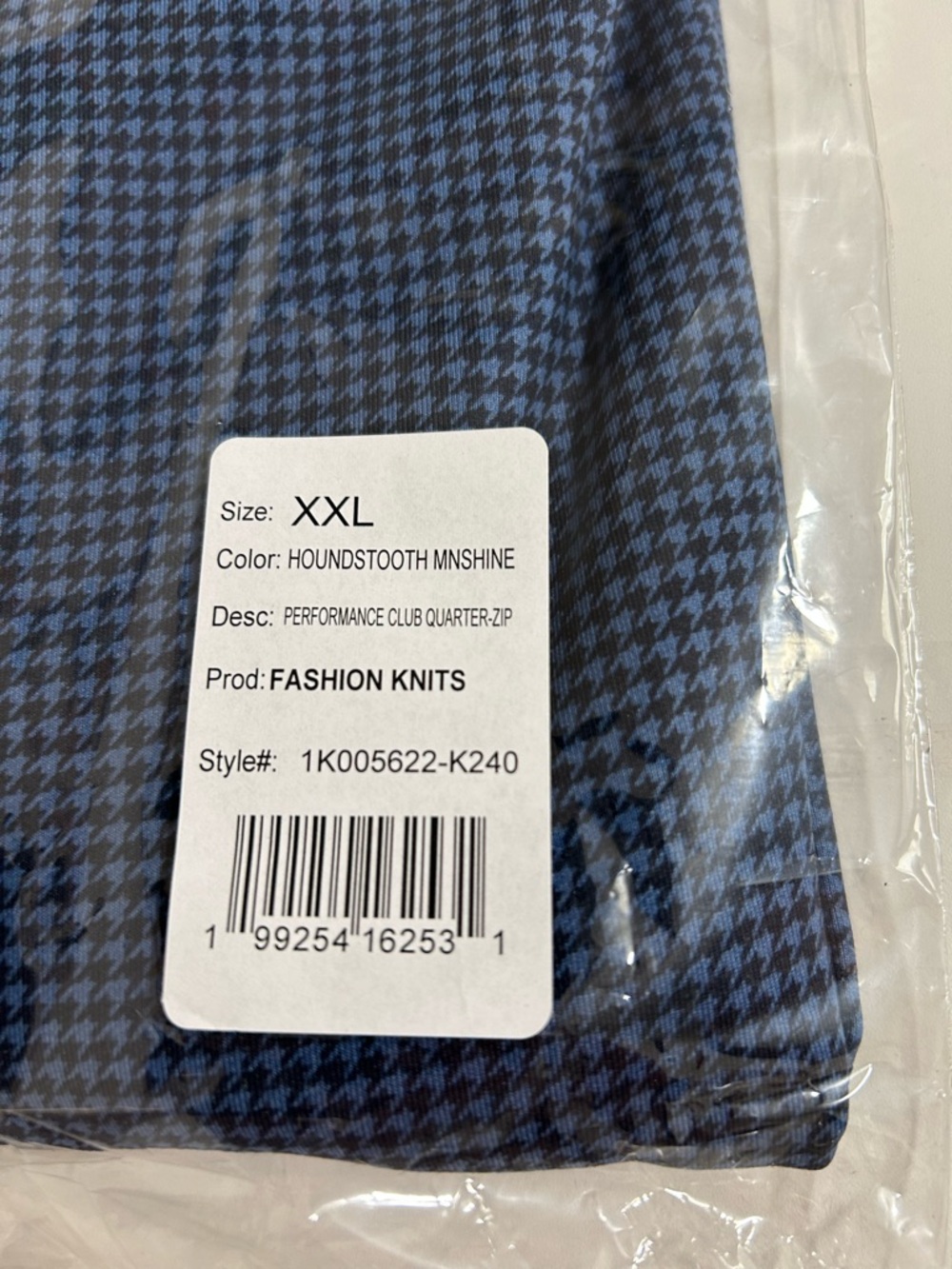 NWT Vineyard Vines Men’s Houndstooth Performance Quarter Zip, Long Sleeves - Picture 2 of 7